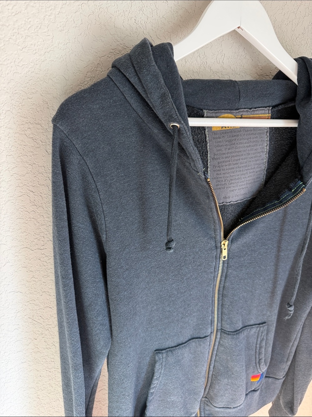 Aviator Nation Charcoal Gray Zip Hoodie Jacket